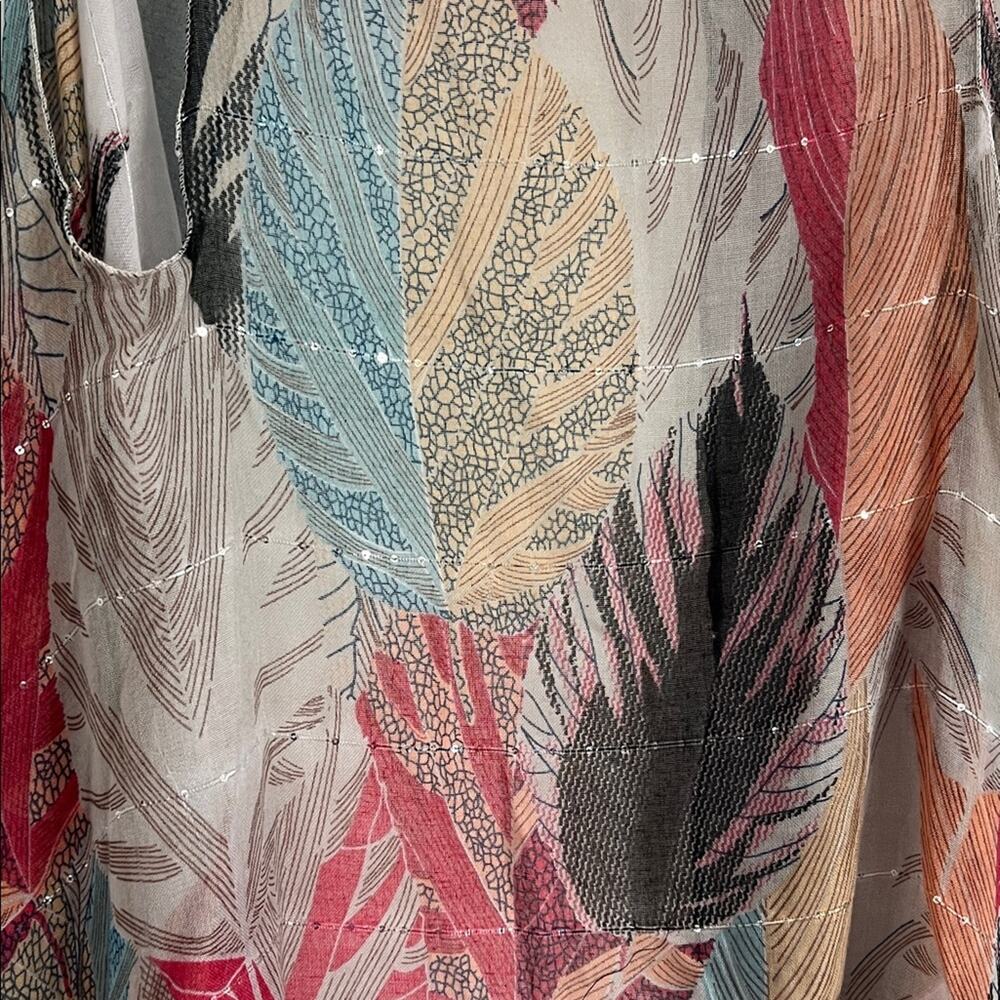 Source Unknown Sheer Leaf Patterned Drapes - Picture 4 of 4